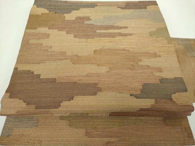 平和屋着物●俵屋　人間国宝　喜多川平朗 有職織物　九寸名古屋帯　霞文　銀糸　正絹　逸品　DAAY1945ps