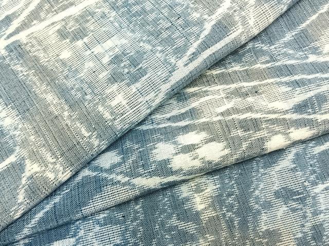 平和屋着物▽上質な紬　単衣　切嵌花文　正絹　逸品　AABA7697fy