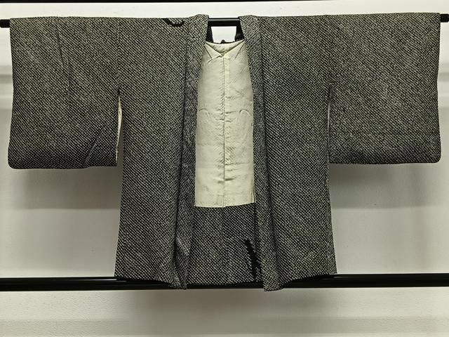 Kimono - 平和屋着物＃羽織　総絞り　葡萄蔦の葉文　黒地　正絹　逸品　CABE5143ua