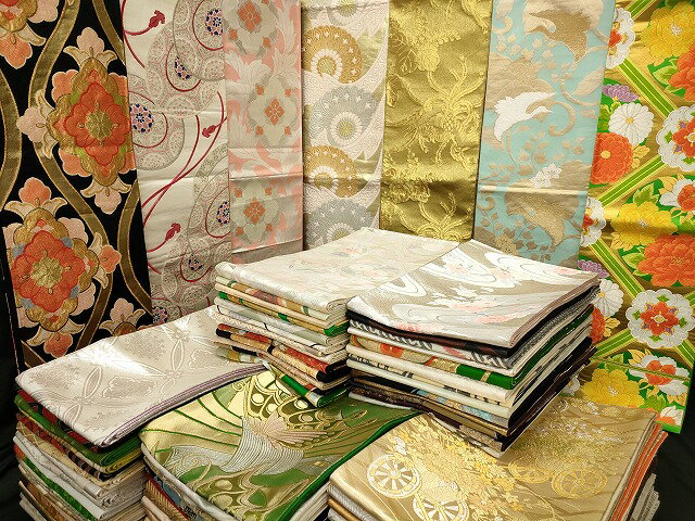 楽天平和屋平和屋本店■袋帯 西陣 まとめて100点 鳳凰 鶴 蝶 花柄 宝相華 服部織物謹製 金銀糸 など 着用可能多数 未使用品あり 全て正絹 se3673