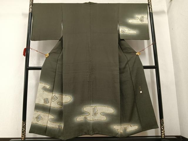 平和屋着物●訪問着　作家物　林淳一　破れ色紙エ霞文　暈し染め　金彩　正絹　逸品　AABC4501ph