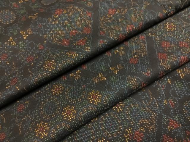 平和屋着物●本場大島紬　一元7マルキ　唐草文　正絹　逸品　未使用　AAAZ4901ph(4)