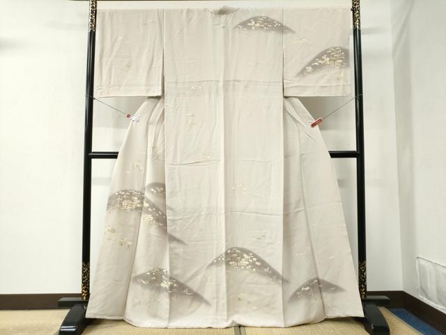 Kimono - 平和屋着物●訪問着　遠山風景草花文　暈し染め　金彩　三越扱い　正絹　逸品　CABB4367yc