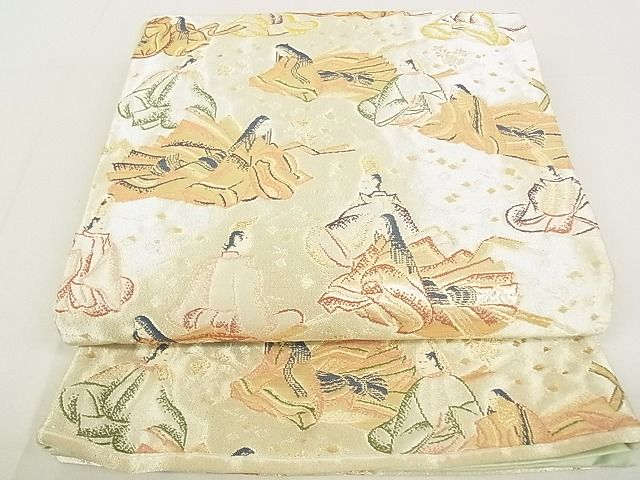 平和屋着物◎六通柄袋帯 人物文 金糸 逸品 DAAG5505tw
