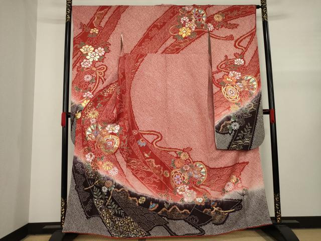 平和屋着物●豪華振袖 総絞り 花鼓文 金銀彩 やまと誂製 正絹 逸品 AAAY4710ck