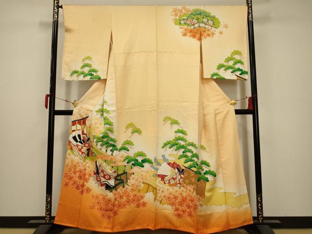 平和屋着物■訪問着 人物風景文 暈し染め 金彩 正絹 逸品 AABB8909sx