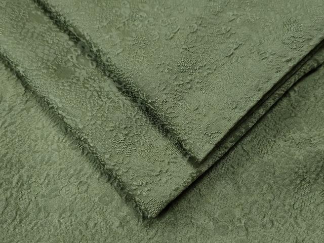 平和屋着物●上質な色無地　万寿菊地紋　麹塵色　正絹　逸品　CAAU1738yc