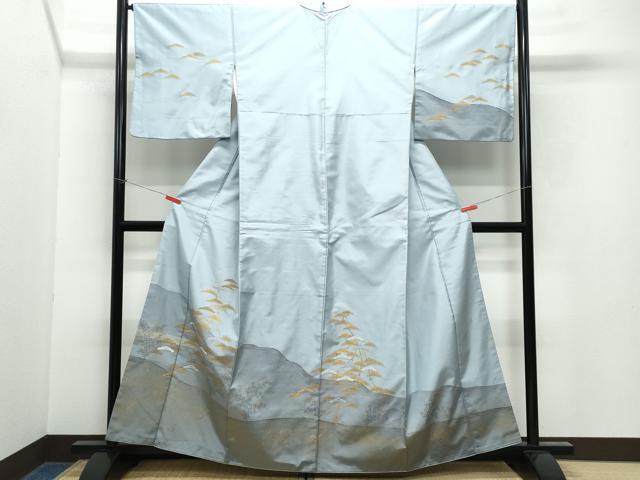 平和屋着物●訪問着　本場染大島紬　作家物　浜松文　金彩　正絹　逸品　CAAY2835vf