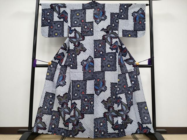 平和屋着物■極上　夏物　浴衣　有松鳴海絞り　舞蝶文　綿　逸品　未使用　CYAA3253s5