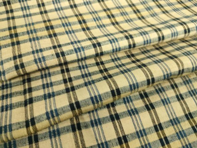 Kimono - 平和屋着物▽上質な紬　単衣　格子　正絹　逸品　DAAS0338az