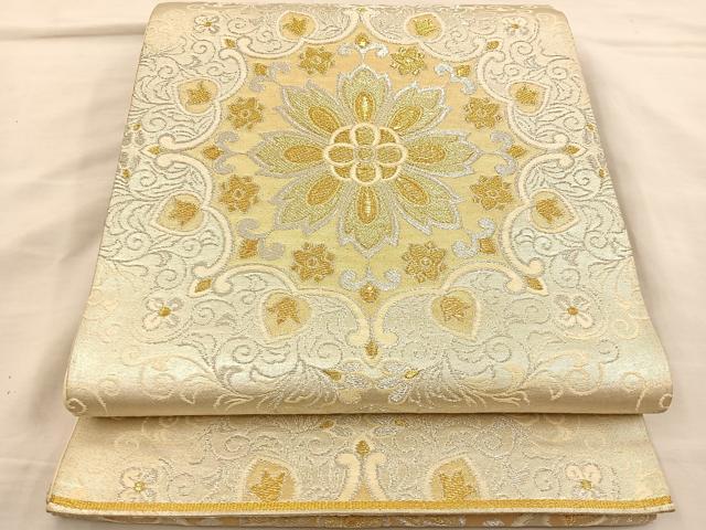 平和屋着物◎六通柄袋帯 宝相華 金銀糸 正絹 逸品 BAAT3945xa