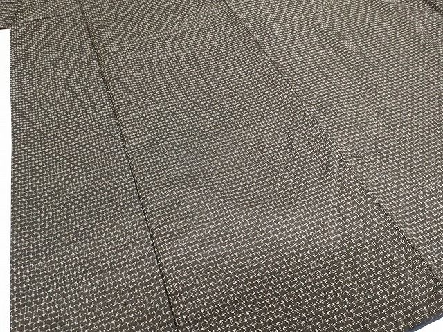 平和屋着物■男性　紬　絣文様　黒地　正絹　逸品　AAAJ1648Aja