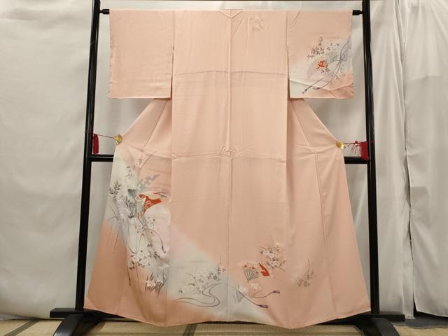Uramono - 平和屋着物■訪問着　刺繍　御所車花文　暈し染め　金彩　松坂屋扱い　正絹　逸品　AABI6417st