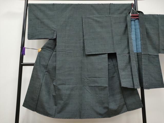 平和屋着物●極上　男性　紬　アンサンブル　色無地　羊羹色地　逸品　未使用　CYAA4092s6
