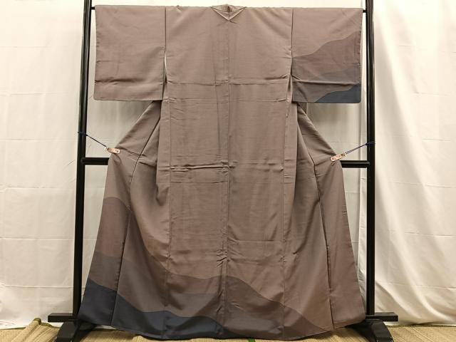 平和屋着物■訪問着 紬地 流水文 正絹 逸品 BAAQ8195hz