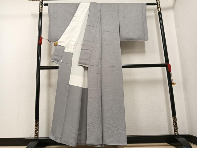 平和屋の平和屋着物●上質な色無地　堅牢染　辻が花地紋　茶鼠色　鈴乃屋扱い　正絹　逸品　未使用　AABG2835ph｜アングル3
