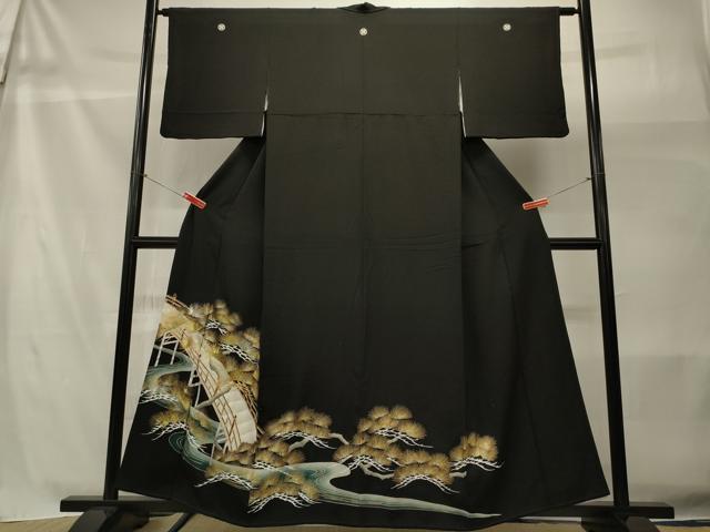 平和屋着物■豪華黒留袖 刺繍 浜松 金彩 正絹 逸品 CAAP9184id