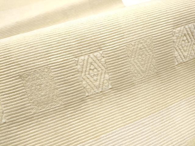 平和屋着物●ファッションデザイナー 花井幸子　六通柄袋帯　幾何学文様　金糸　正絹　逸品　CAAY2555hy