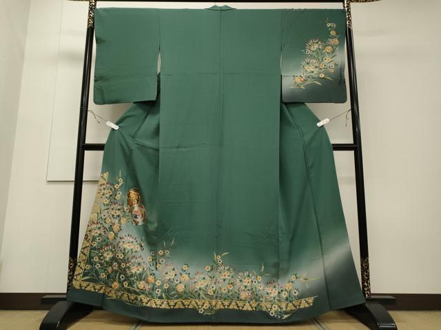 平和屋着物■訪問着 絵皿陶器花文 金銀彩 正絹 逸品 CAAP9145id
