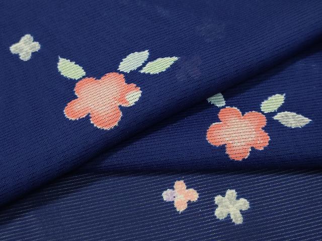 平和屋着物＊夏物 小紋 絽 舞花文 洗える着物 CAAS0784vp