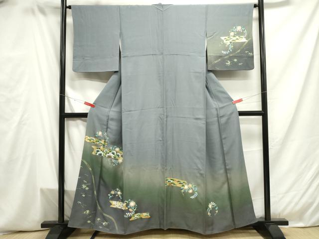 平和屋着物■訪問着　エ霞更紗花唐草文　暈し染め　金彩　正絹　逸品　DAAW6707ob(4)