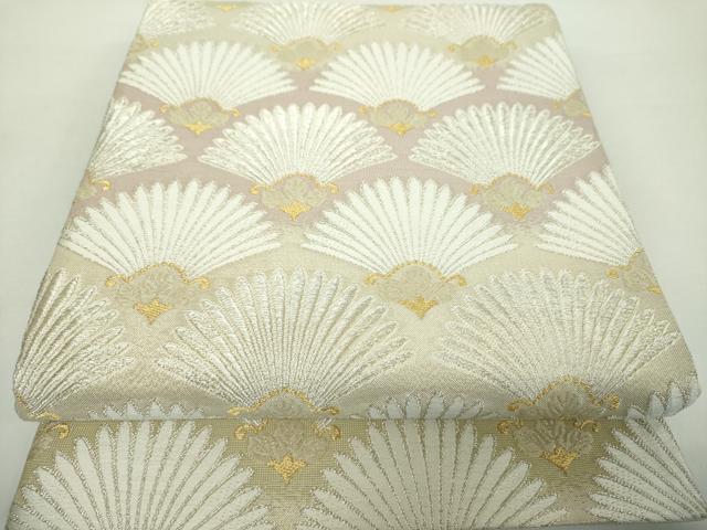 平和屋着物●六通柄袋帯　唐織　若松葉　金銀糸　正絹　逸品　DAAY1890ps