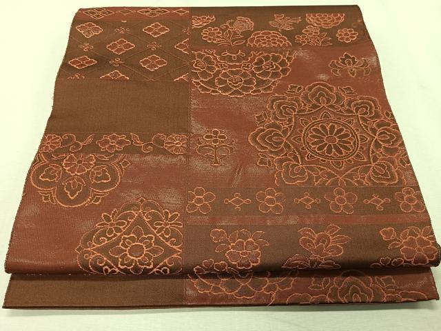 平和屋着物◎六通柄袋帯 正倉院更紗花蝶文 正絹 逸品 CAAS7624ua