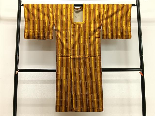 平和屋着物■道行コート　雨コート　単衣　幾何学文様　ロング丈　正絹　逸品　CABB5256ua