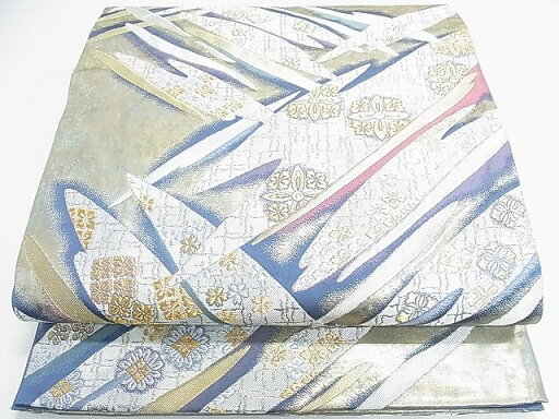 平和屋着物◎六通柄袋帯 織賓 彩勢交差霞文 金糸 逸品 DAAA6996ya 平和屋着物◎六通柄袋帯 織賓 彩勢交差霞文 金糸 逸品 DAAA6996ya