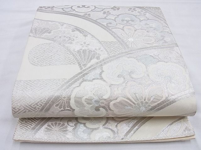 平和屋着物◎六通柄袋帯 清海華小袖紋 プラチナ 逸品 BAAG6567xa