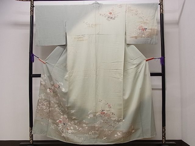 平和屋着物■訪問着 草花文 暈し染め 金彩 逸品 CAAG1079dy