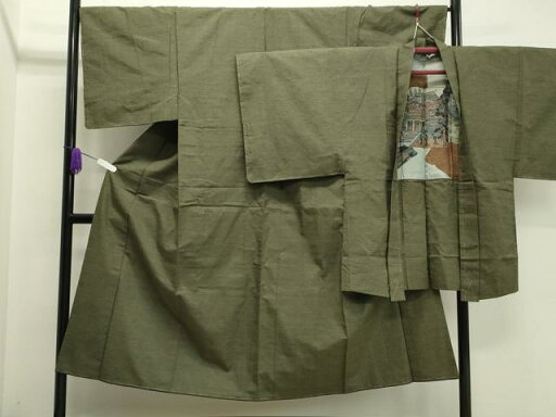 平和屋着物●男性 紬 アンサンブル 網代織り 海松色 正絹 逸品 未使用 CAAX5977gh 平和屋着物●男性 紬 アンサンブル 網代織り 海松色 正絹 逸品 未使用 CAAX5977gh
