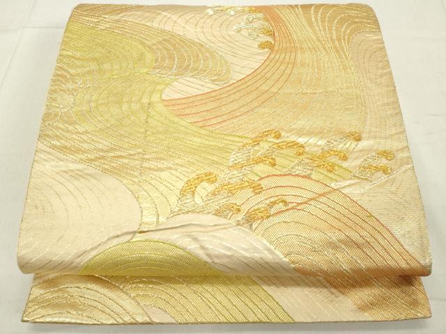 乐天商城 - 平和屋着物◎六通柄袋帯　立波文　金糸　正絹　逸品　DAAX5201cd