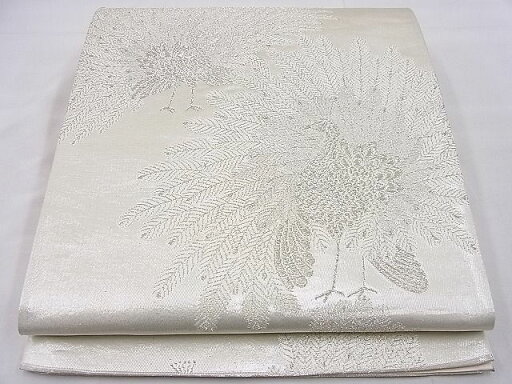 平和屋着物■六通柄袋帯 孔雀文 銀糸 逸品 n-je2648 平和屋着物■六通柄袋帯 孔雀文 銀糸 逸品 n-je2648