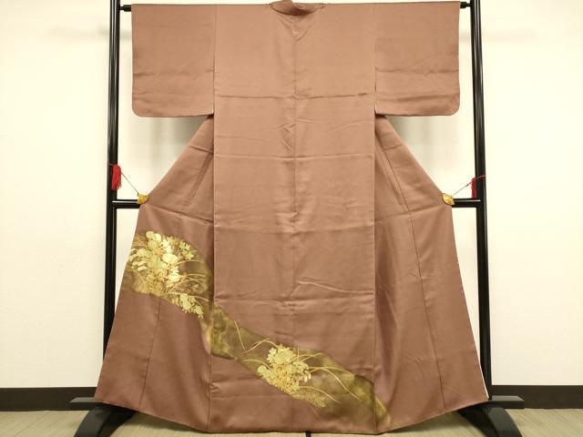 Irotome - 平和屋着物■豪華色留袖　草花文　金彩　正絹　逸品　AAAT6548ay