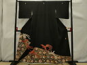 平和屋着物■豪華黒留袖 作家物 駒刺繍 鳳凰花天井文 金糸 金彩 正絹 逸品 AAAT9551sx