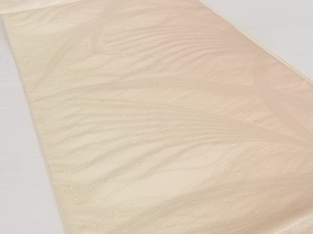 平和屋着物■夏物　六通柄　本袋帯　草木文　銀糸　正絹　逸品　A-ms976