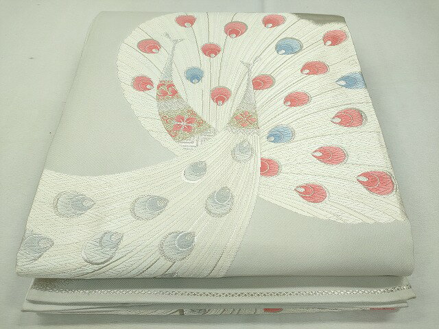 平和屋着物◎六通柄袋帯　孔雀文　金銀糸　逸品　CAAI3760ku