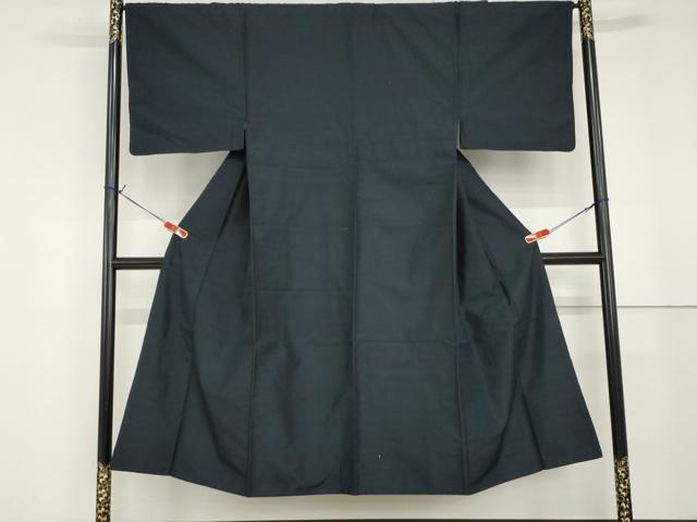 平和屋着物■男性 紬 深縹色 正絹 逸品 AAAT5351cs