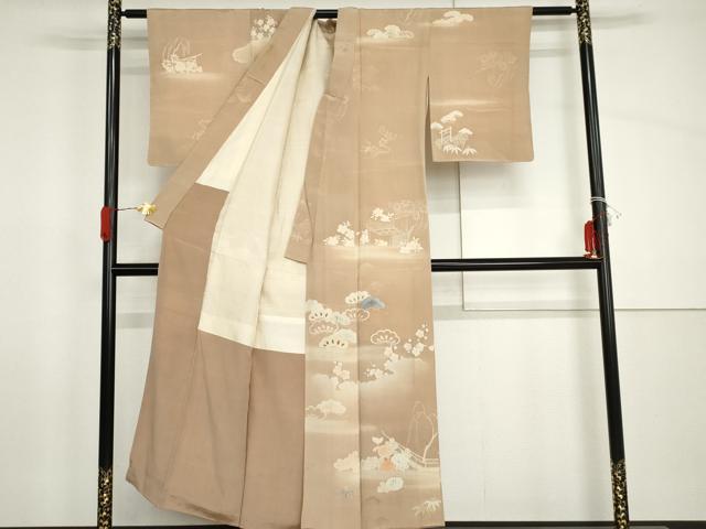 平和屋の平和屋着物●アンティーク　大正ロマン　訪問着　松竹梅文　正絹　逸品　AABH8981cs｜アングル2