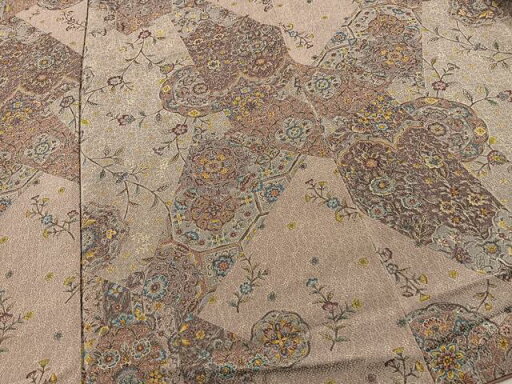 平和屋着物■上質な小紋 切嵌吉祥花文 金彩 鬼しぼ縮緬 正絹 逸品 BAAQ2679sa 平和屋着物■上質な小紋 切嵌吉祥花文 金彩 鬼しぼ縮緬 正絹 逸品 BAAQ2679sa