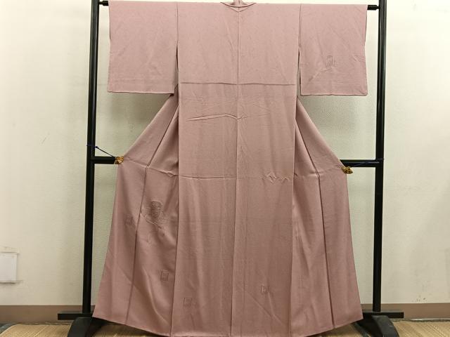 平和屋着物■訪問着　総刺繍　スワトウ刺繍　貝桶花文　遠州茶色　正絹　逸品　BAAX5138mz