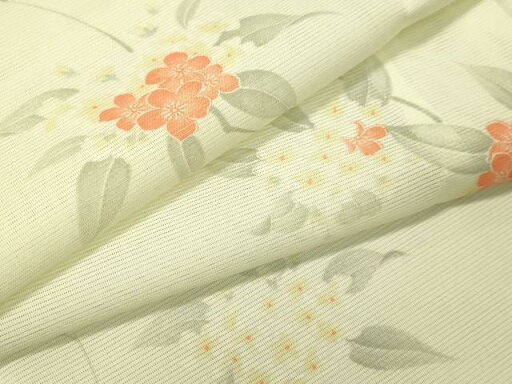 平和屋着物*夏物 小紋 絽 枝花文 洗える着物 CAAS0762vp 平和屋着物*夏物 小紋 絽 枝花文 洗える着物 CAAS0762vp
