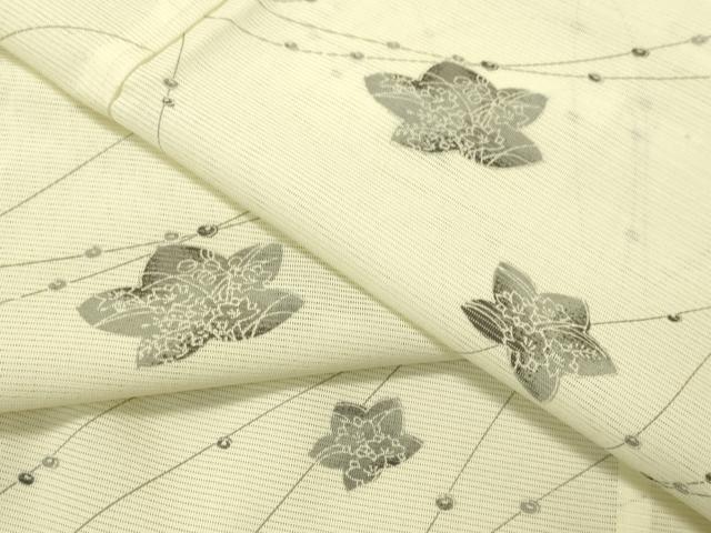 平和屋着物＊夏物 小紋 絽 舞花文 洗える着物 CAAS0764vp