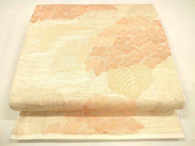 平和屋着物＊夏物　全通柄　本袋帯　紫陽花　金糸　正絹　逸品　DABA0667cm