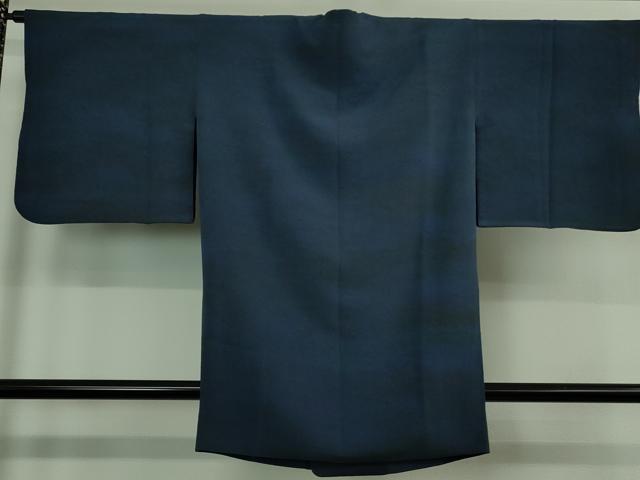 平和屋着物■極上　コート作家　三本賢　和装コート　ロング丈　暈し染め　鬼しぼ縮緬　逸品　DZAB0843kh5