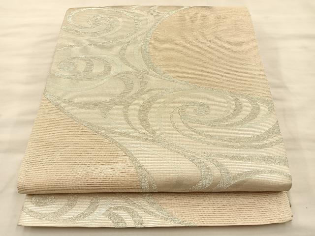 平和屋着物＊夏物　六通柄袋帯　玉すだれ　銀糸　正絹　逸品　BAAT8498du