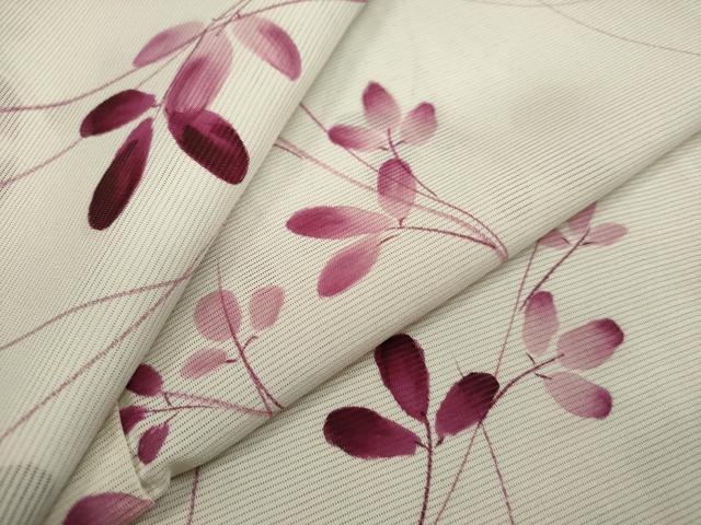 平和屋着物＊夏物　小紋　絽　枝葉文　正絹　逸品　DAAT5665ud