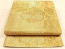 平和屋着物◎佐賀錦 六通柄袋帯 花蝶文 金糸 正絹 逸品 AAAP6279ey(4)