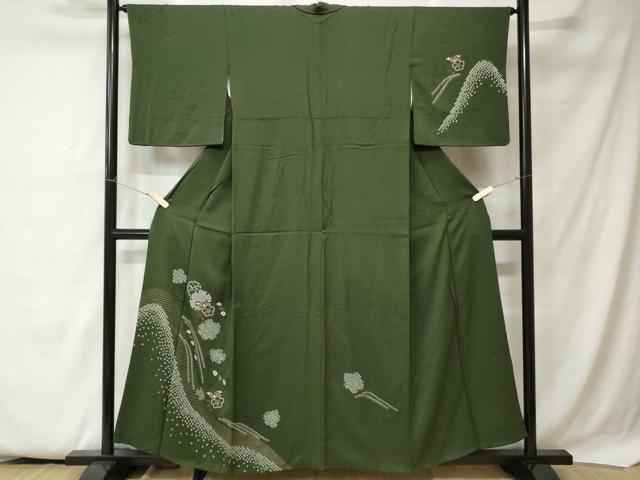 平和屋着物■訪問着　刺繍　絞り　舞花文　金彩　正絹　逸品　CAAZ5955ev